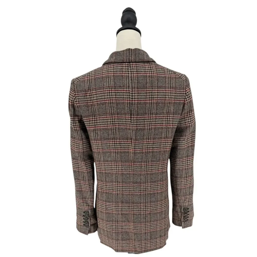 Veronica Beard Oria Dickey Blazer Checkered Plaid Jacket Wool Coat Size 6 - Picture 11 of 15